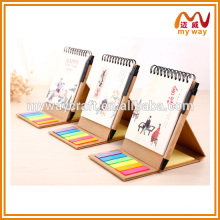 2016 the latest products of spiral notepad with calendar printing for gift